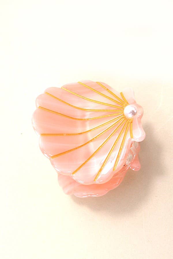 Peach Seashell Hair Claw Clip