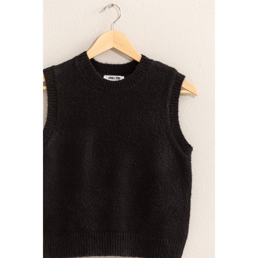 “Alora” Black Sleeveless Knitted Tank