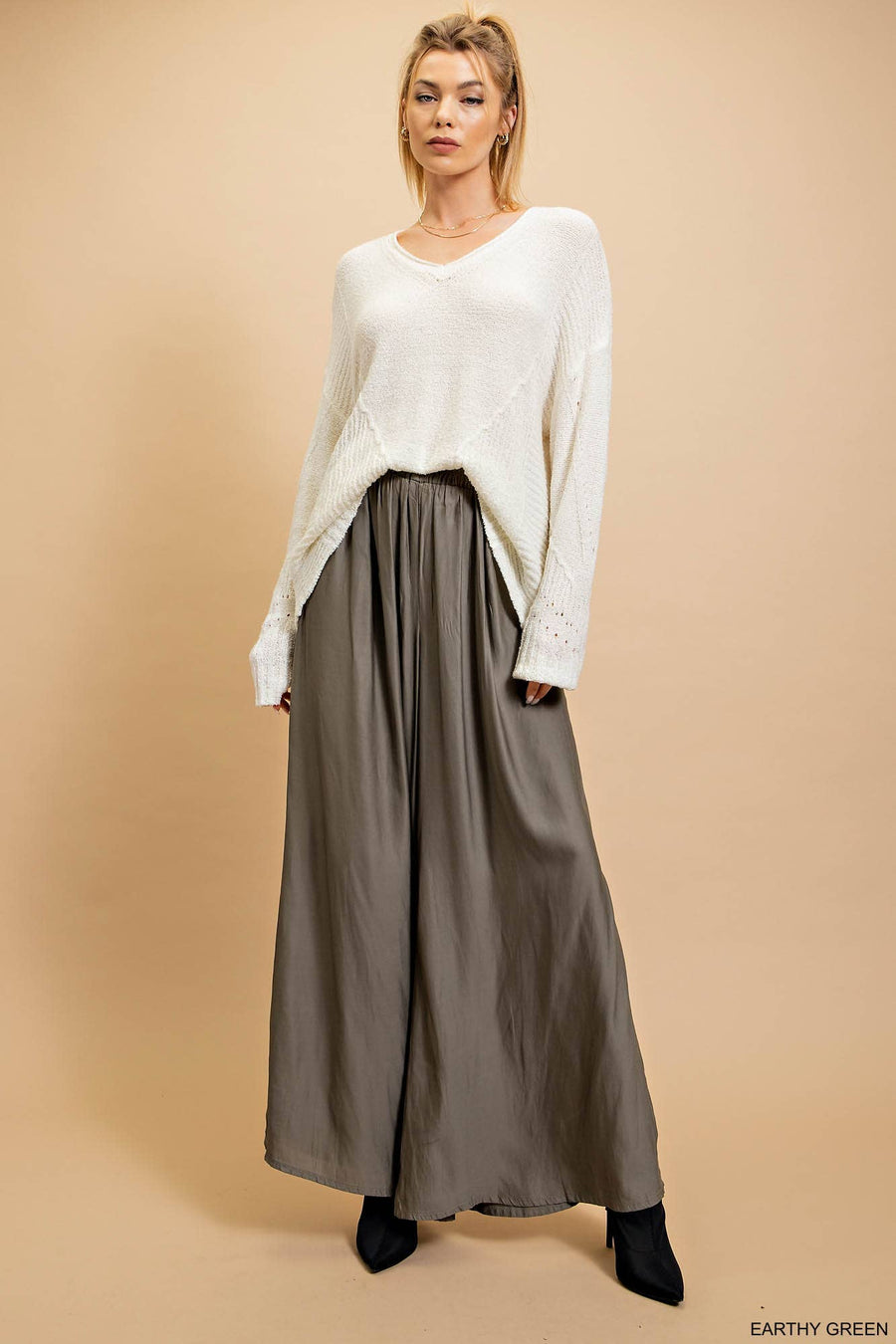 “Austin” Satin Palazzo Pants