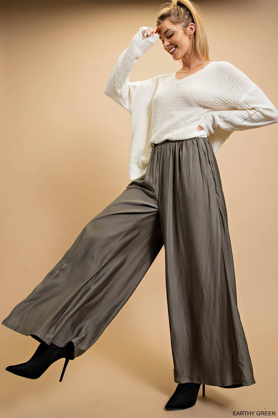 “Austin” Satin Palazzo Pants