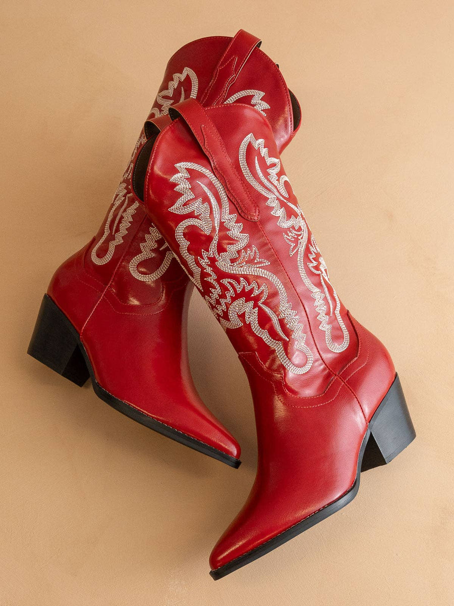 “Amaya” Cherry Western Boots