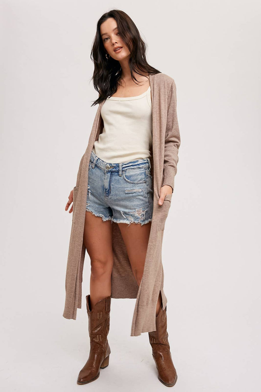 “Emmalynn” Longline Open Front Cardigan