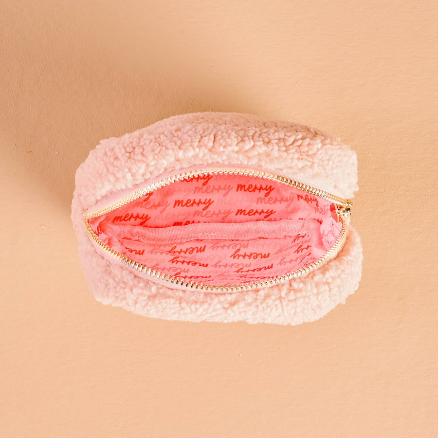 Teddy Pouch-Square Holiday Gift Bow Red