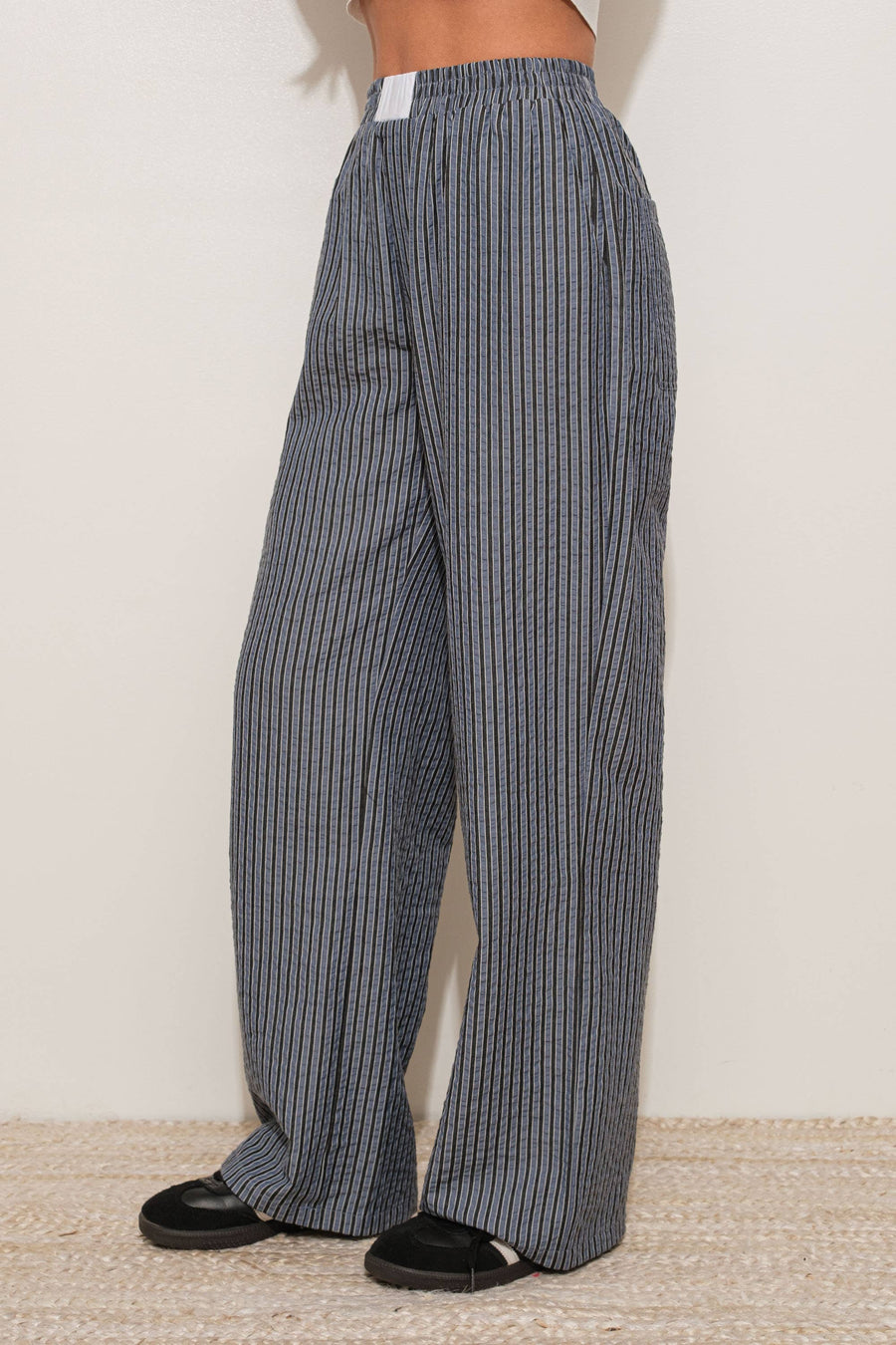 “Grimes” Striped Bottoms With Pockets Blue Willow Collection