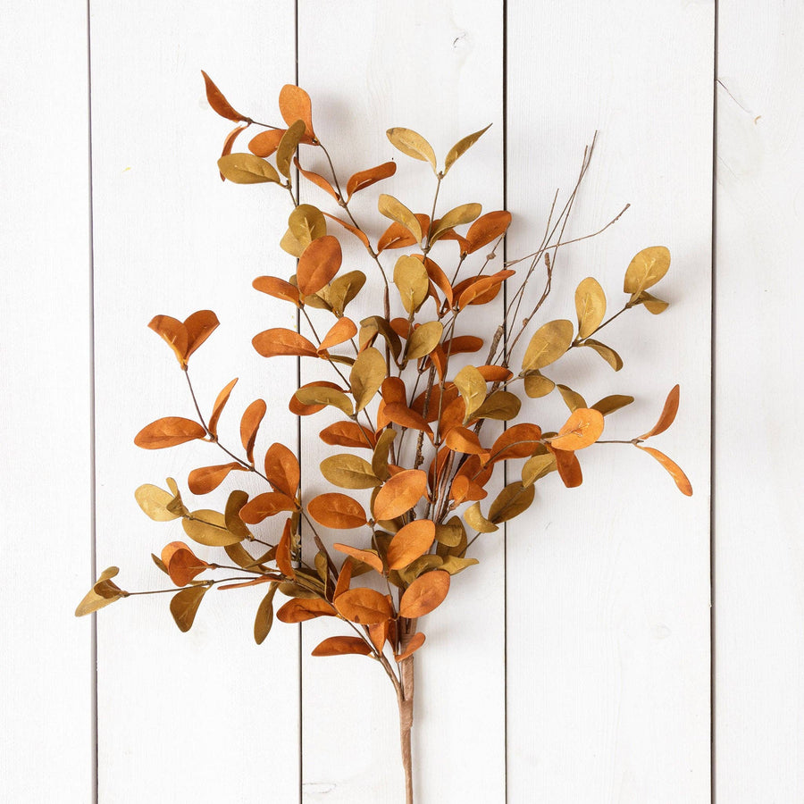 Rust And Tan Fall Leaves With Twigs