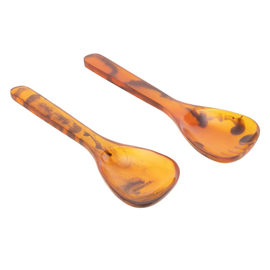 Lucente Tortoise Shell Resin Salad Server Set