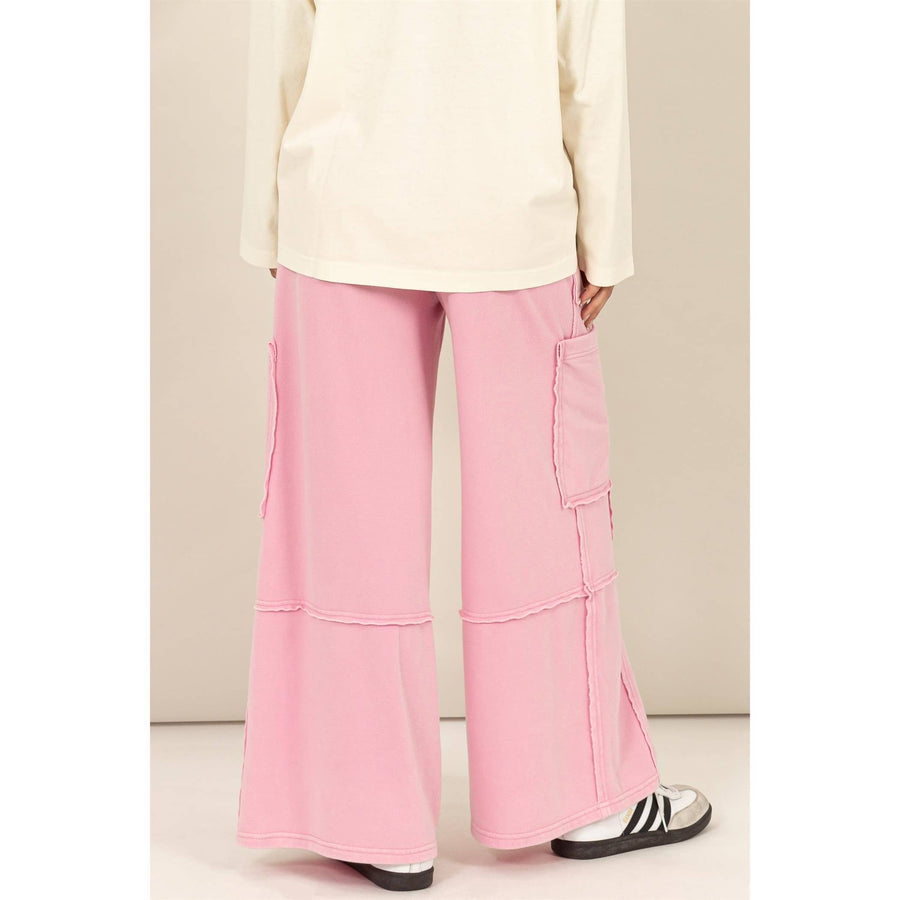 “Jenny” Pink Oversized Utility Sweatpants