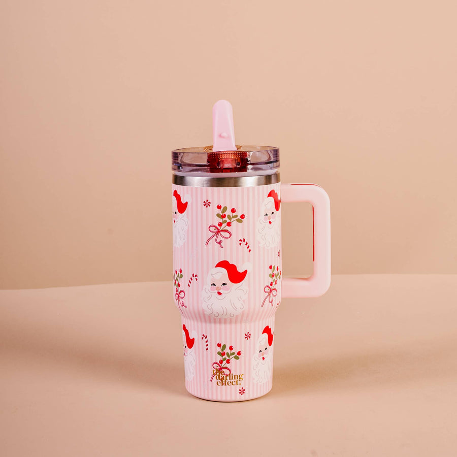 20oz Lifestyle Flip Straw Tumbler-Holly Jolly Santa