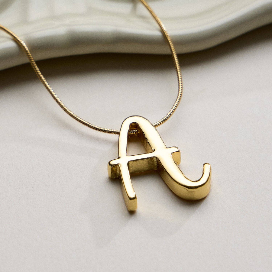 Gold Dipped Alphabet Charm Necklace