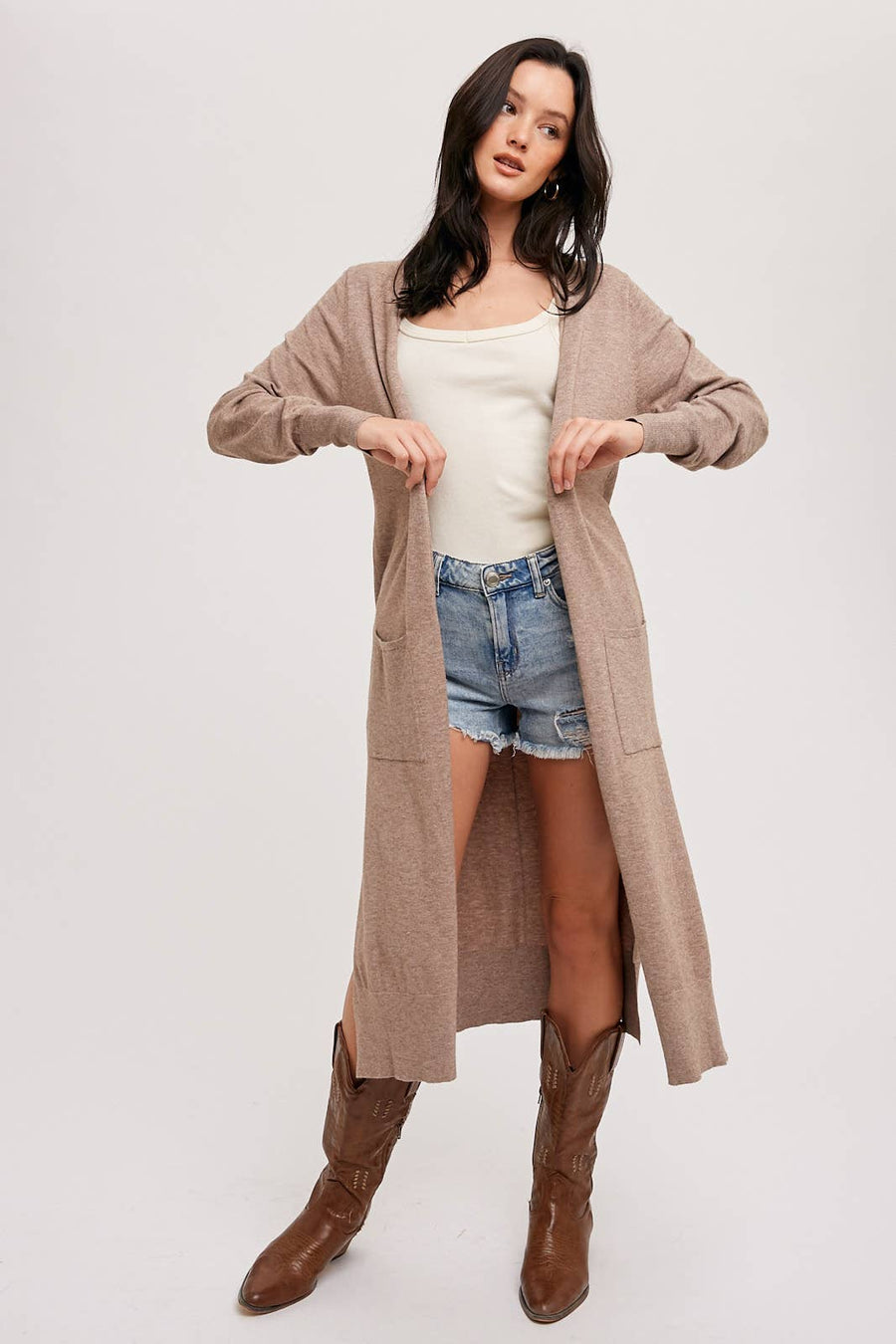 “Emmalynn” Longline Open Front Cardigan