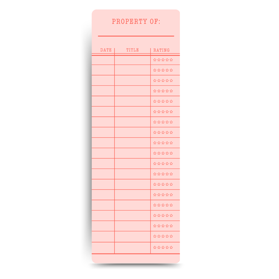 Library Card- Uncoated to Write and Track Reading| Bookmark