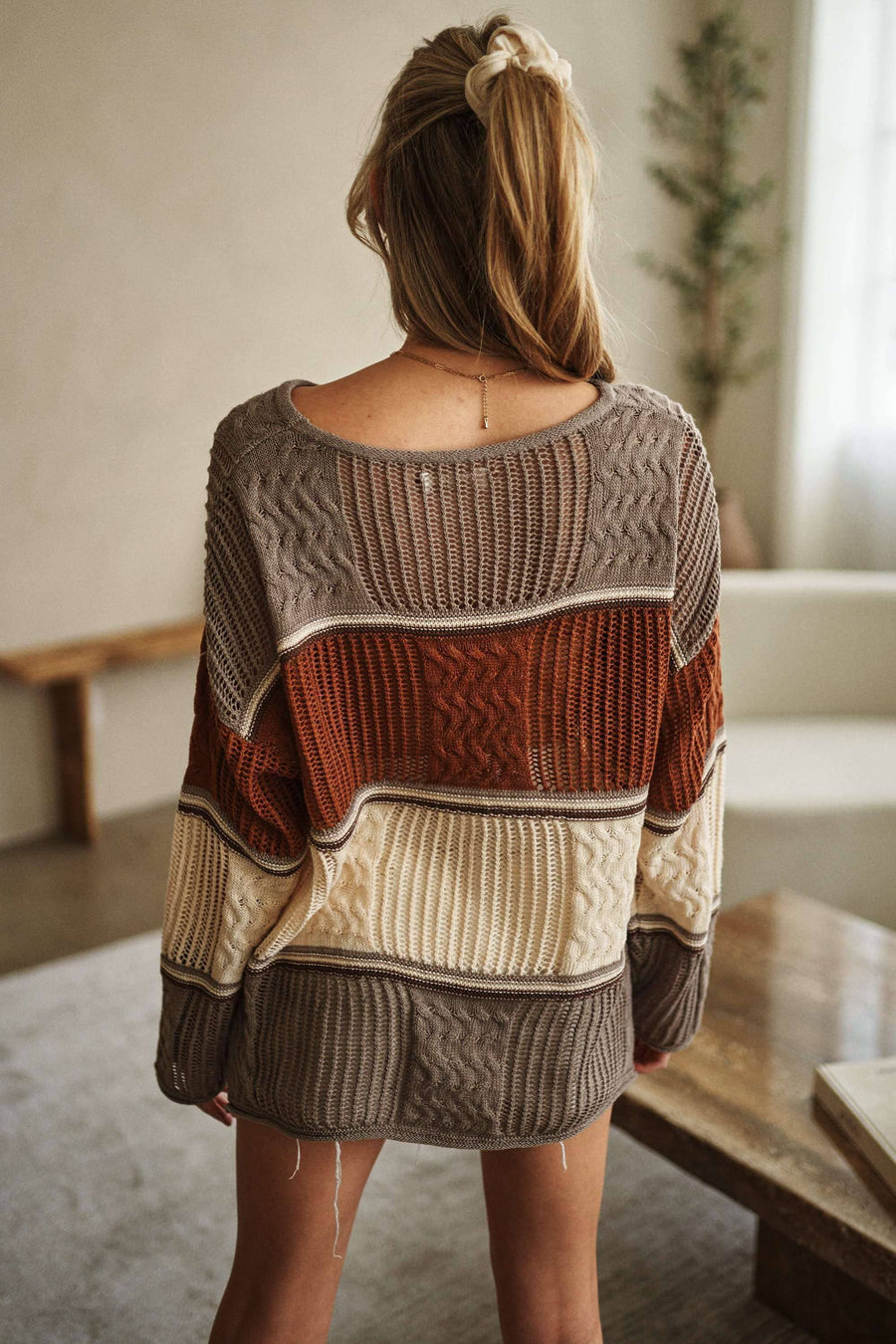 “Maeve” Color Block Spring Sweater