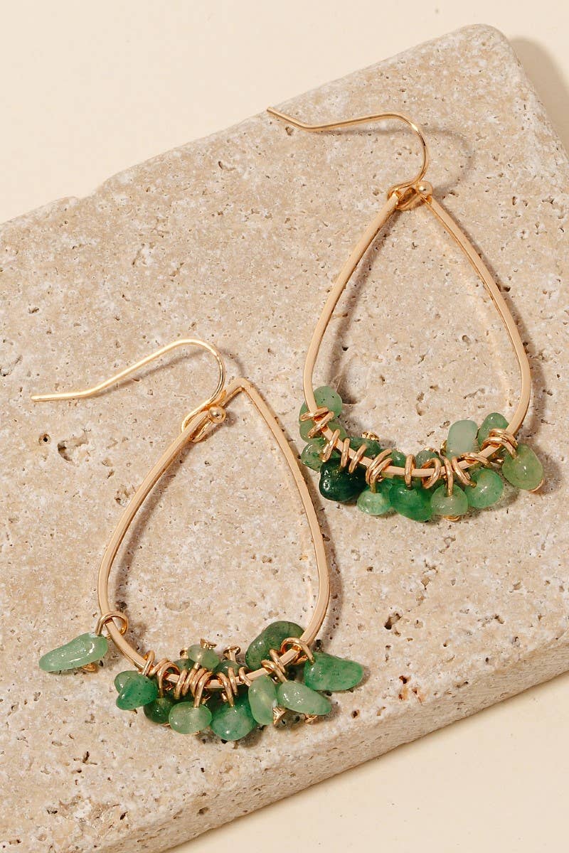Stone Charms Dangle Earrings