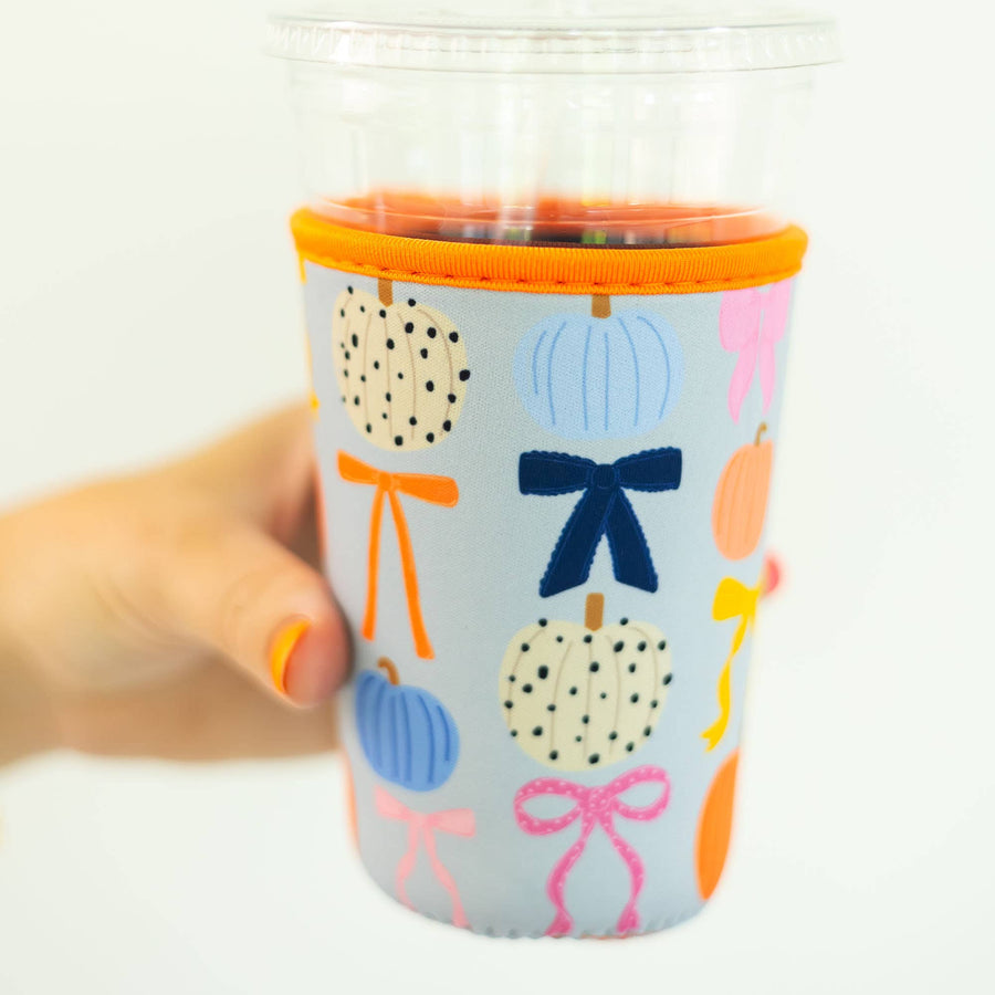 Fall Pumpkins & Coquette Bows Drink Sleeve