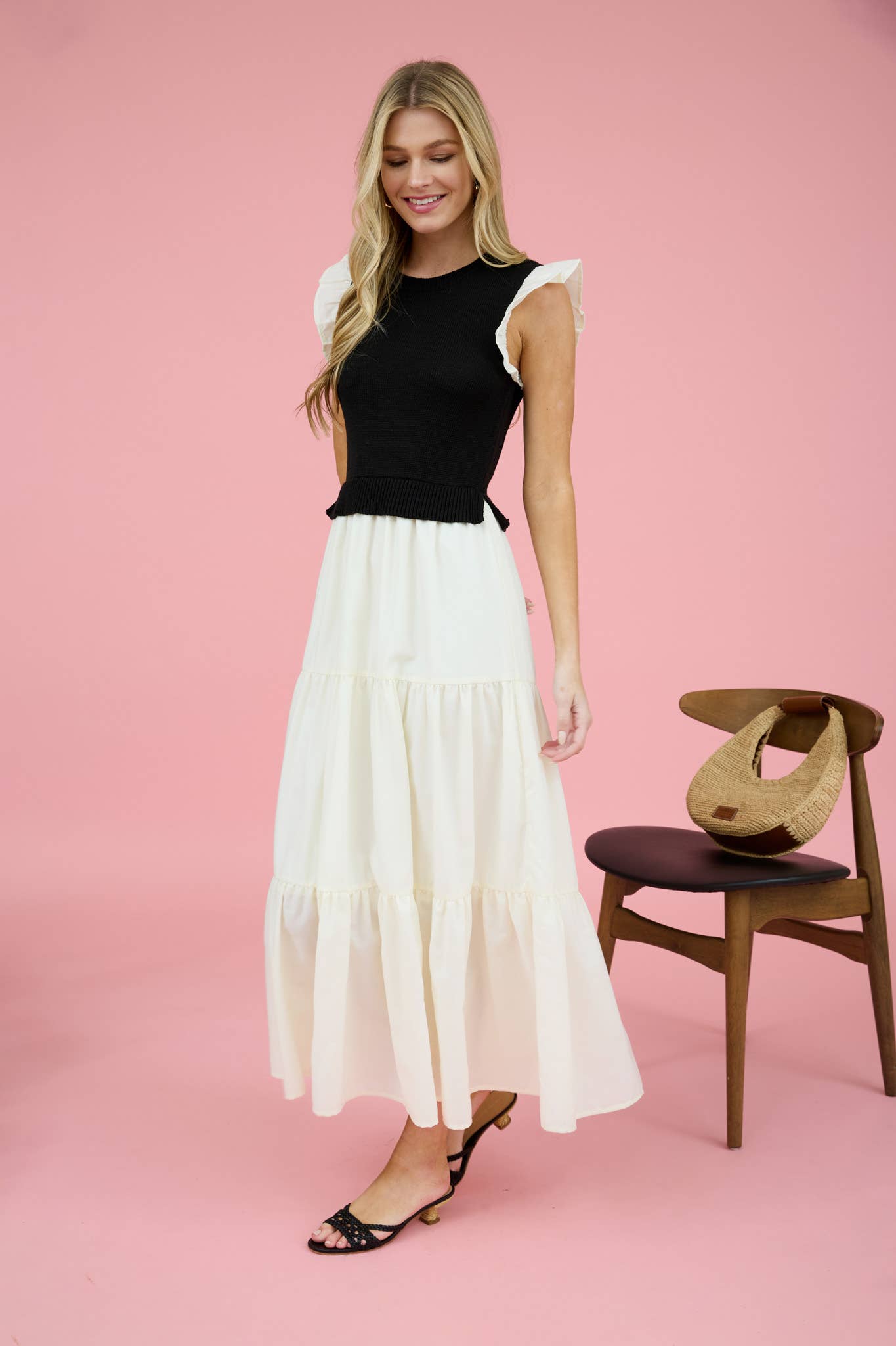 Ember” Black Sweater Vest Midi Dress – Cottage Under the Oaks