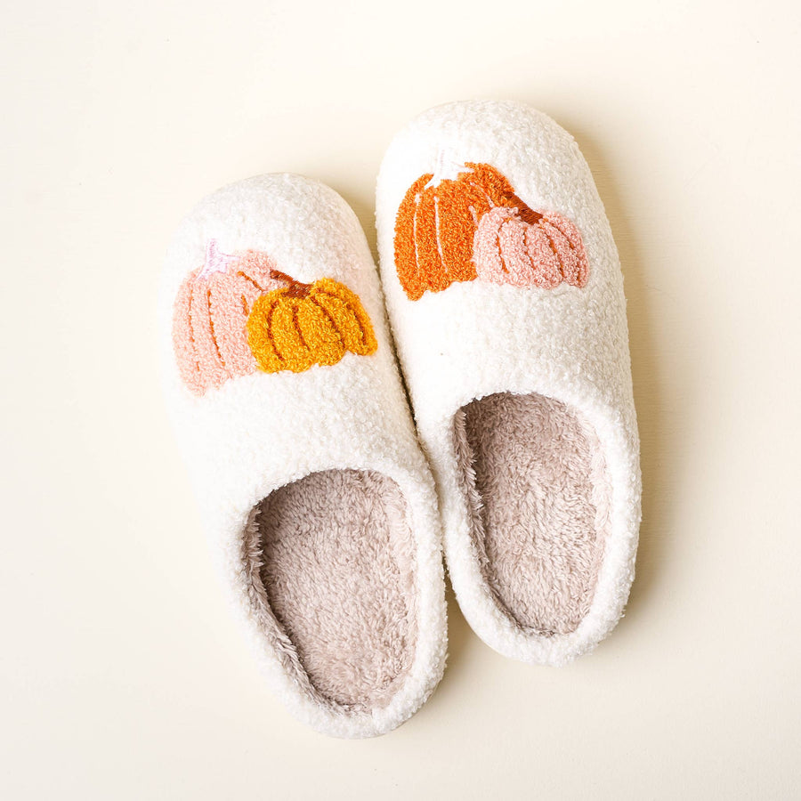 Fuzzy Slippers - Pumpkin