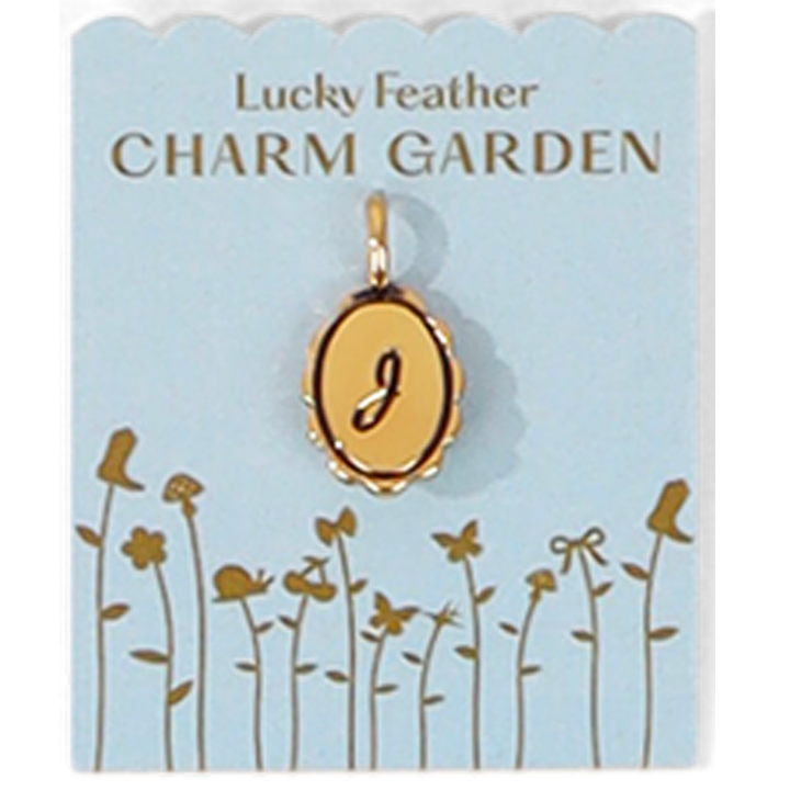 Charm Garden - Scalloped Initial Charm - Gold - J