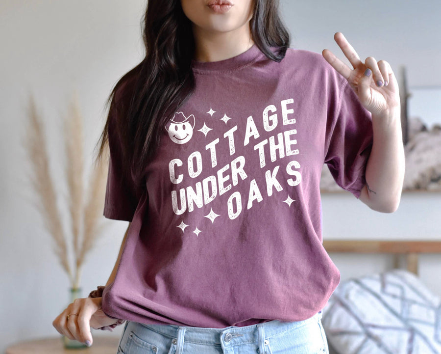 “Cottage Under The Oaks”  Purple Graphic Tee