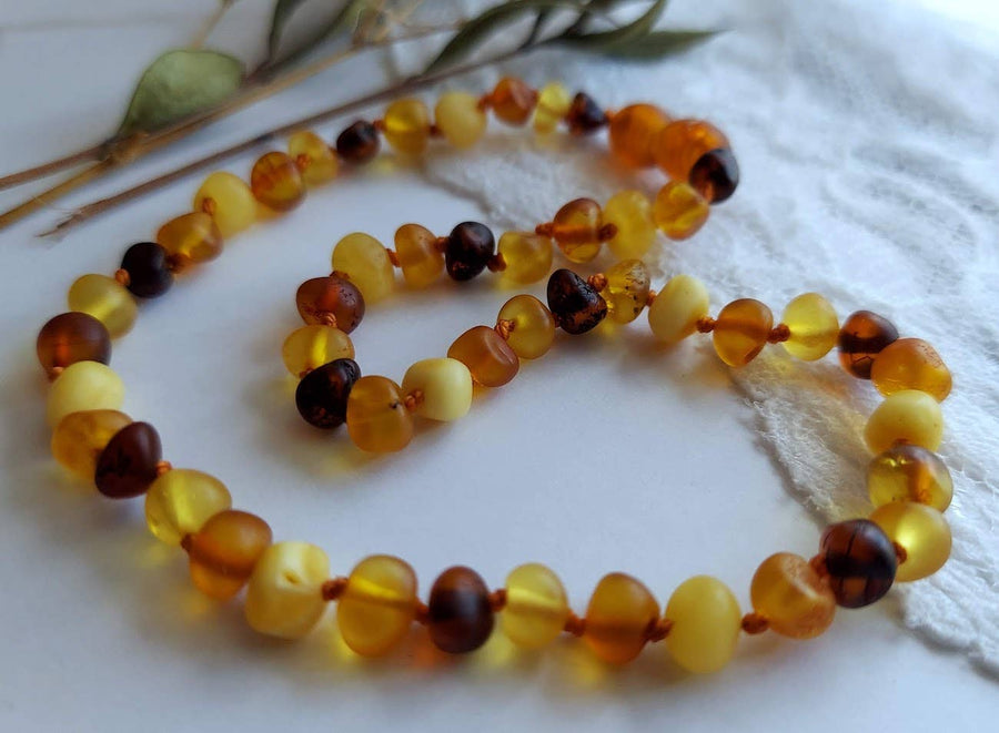 Baby Matte Baltic Amber Unpolished Necklace