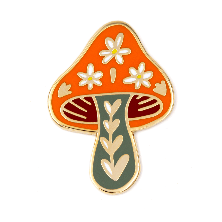 Floral Mushroom Enamel Pin