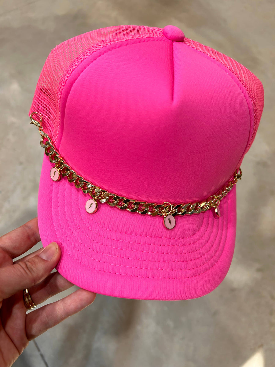 Gold Bolt Trucker Hat Chain